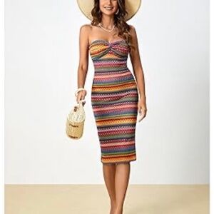 Multicolor Striped Women Dress